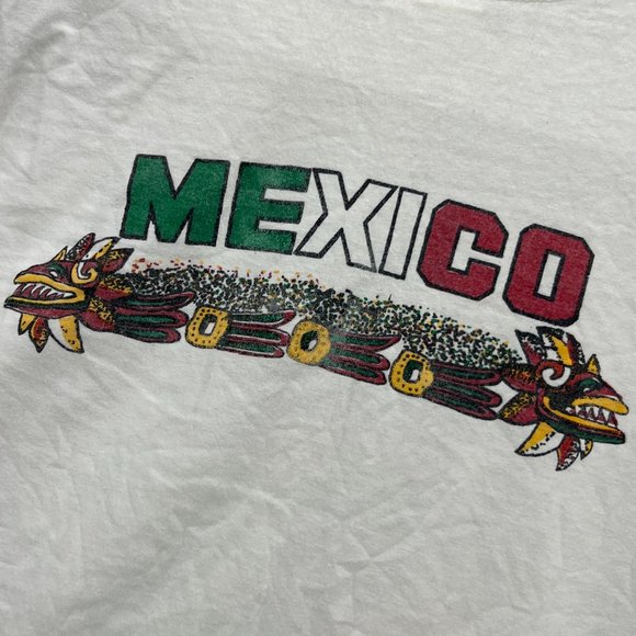 Vintage Lobo Men's Mexico Nogales White Short Sleeve Graphic T-Shirt Size XL 90s - Picture 9 of 11